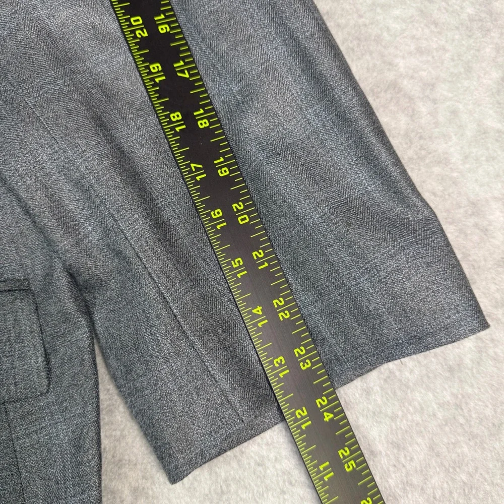 Lauren Ralph Lauren Mens 52R Silk Wool Blazer Gray Glen Plaid Sport Coat Jacket